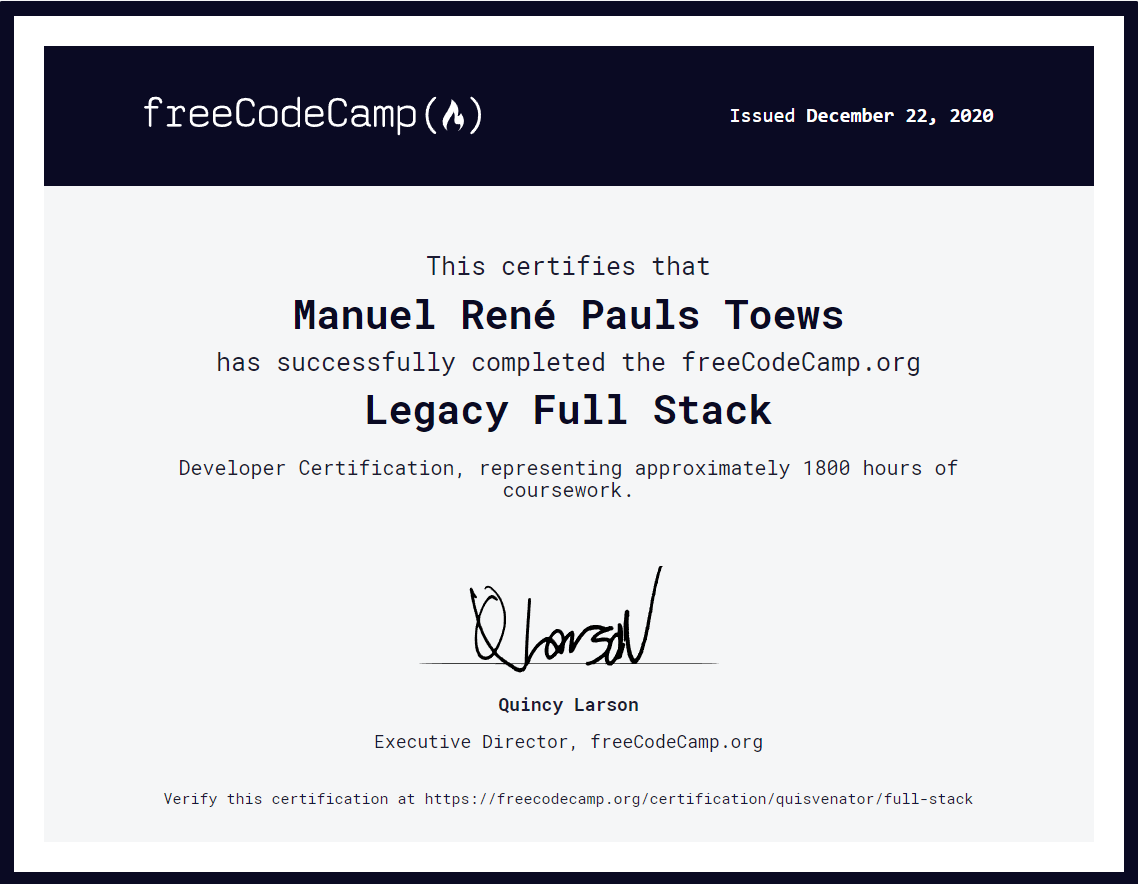 image of freecodecamp full stack certification